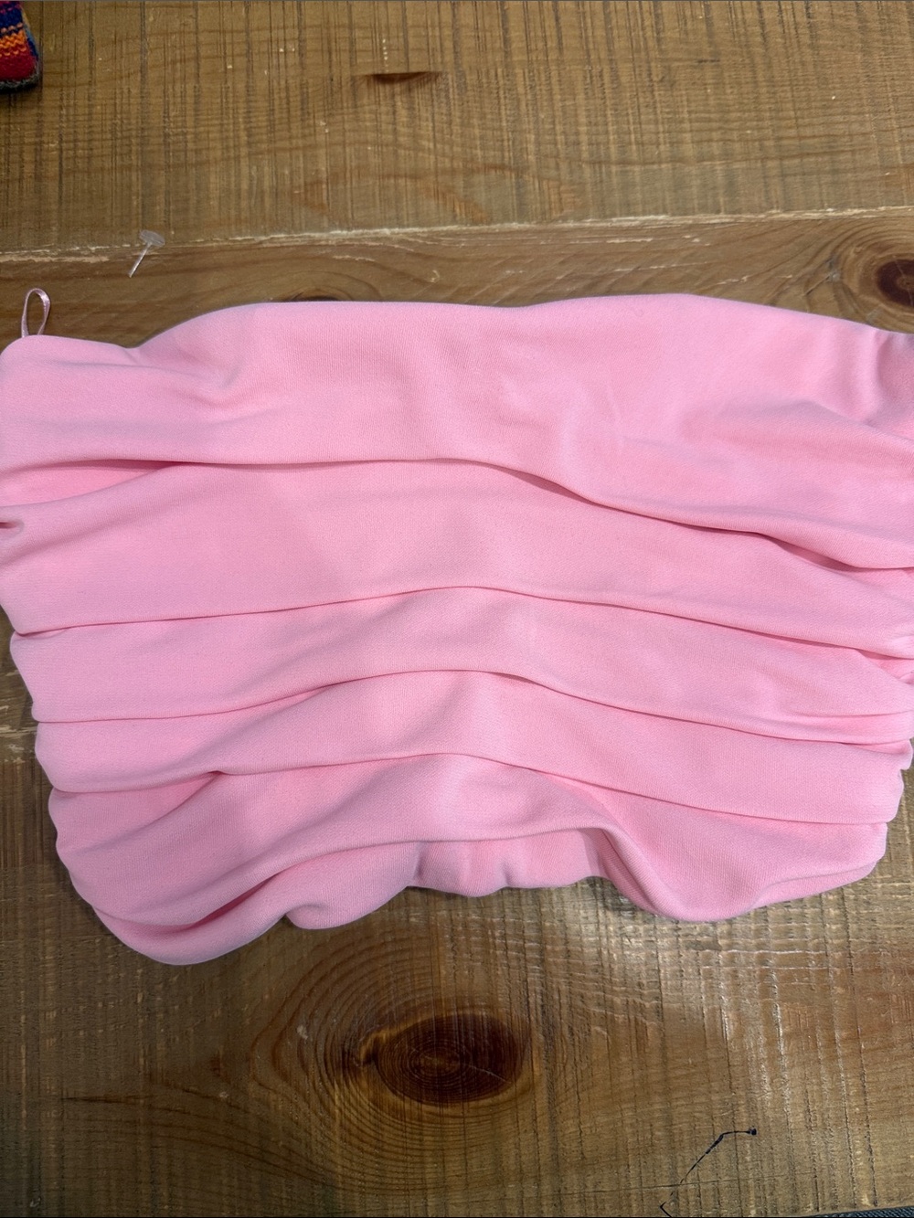 Zara pink Strapless Ruched bandeau Top